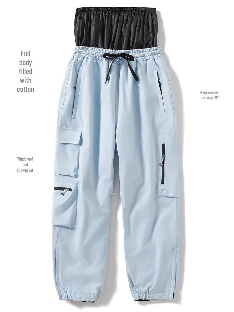 Unisex Ski Pants 2024-25: Windproof, Waterproof, Insulated for Outdoor Snowboarding
