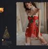Rose-Inspired Sexy Sheer Mesh Christmas Lingerie Set 4930: Elegant Low-Cut Temptation Slip Dress