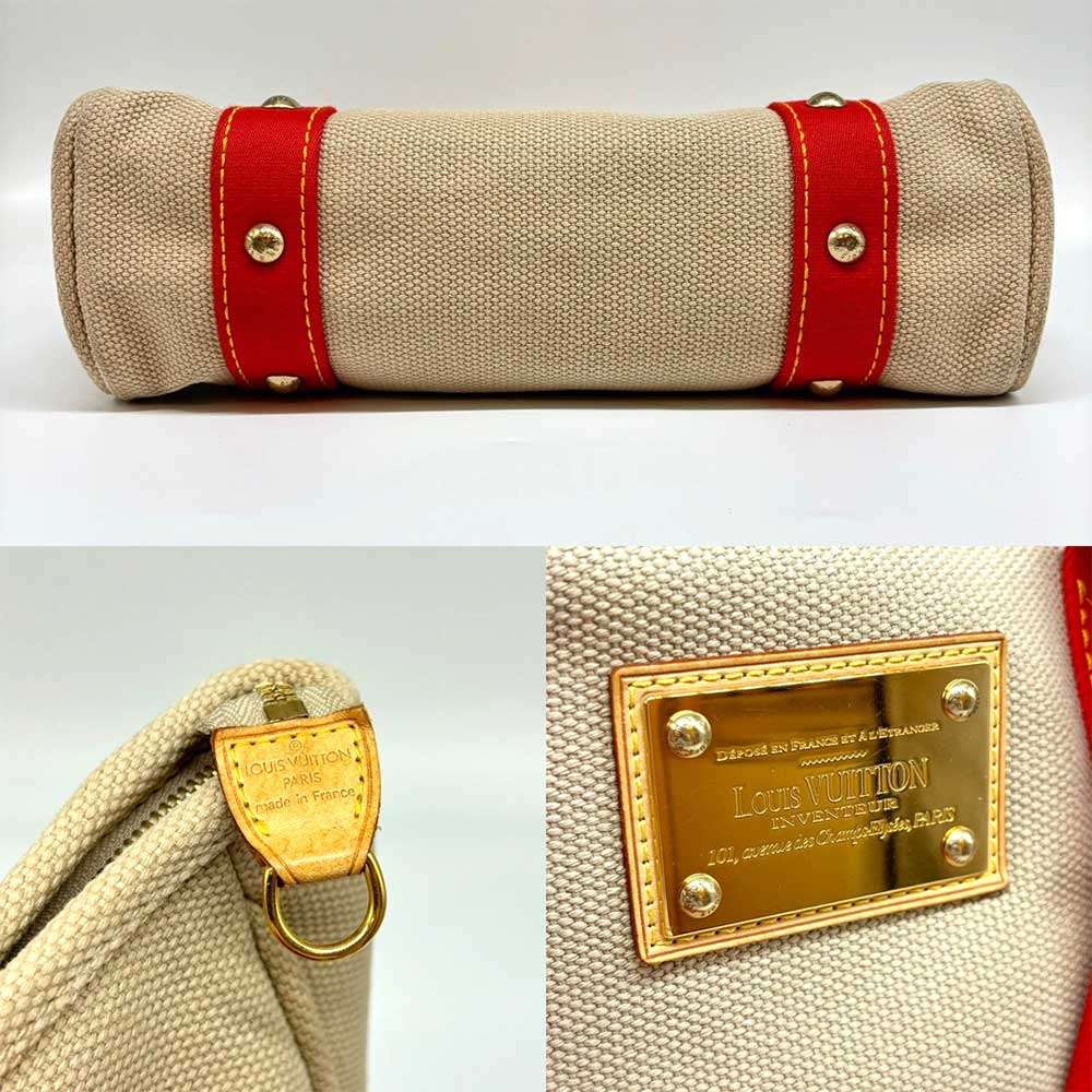 Used LOUIS VUITTONTote Bag beige/Red Canvas Unisex