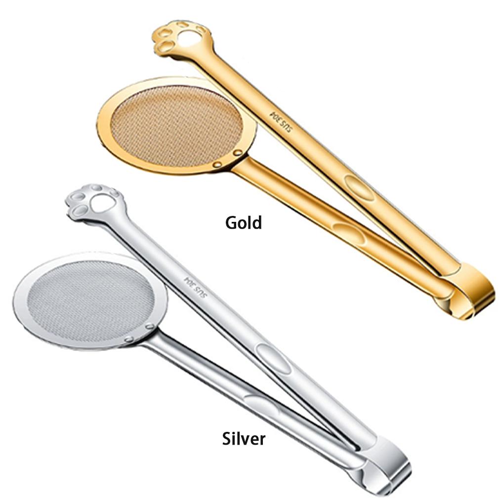 New 1PC Stainless Steel Handheld Multi-functional Creative Filter Spoon Clip Colander Oil-Frying Clip Fried Chicken Accessories