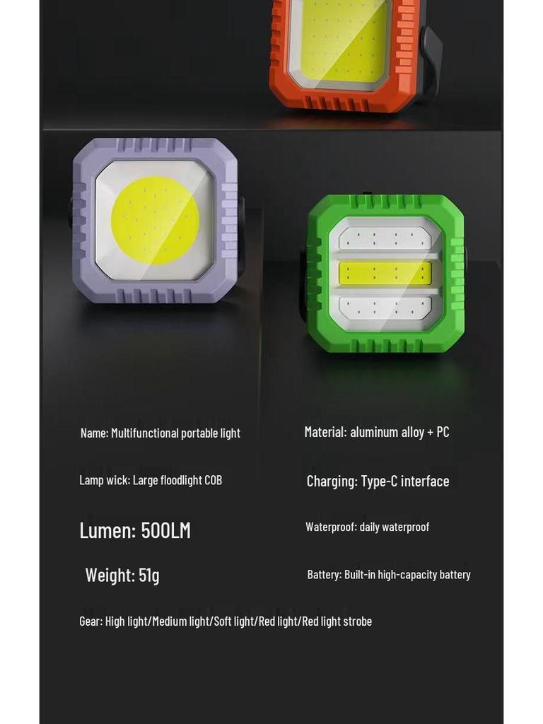 Portable Multi-Functional LED Work Light with Magnetic & USB Charging