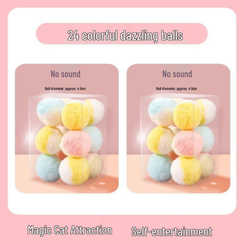 Silent 4cm Pom-Pom Cat Toy Ball – Eco-Friendly and Quiet