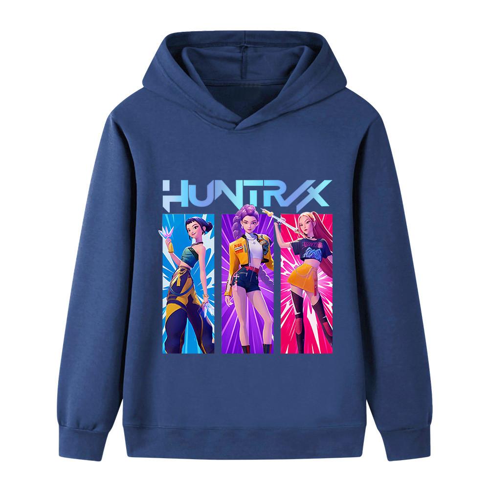 B1221 Kids Boys Girls Kpop Rumi Zoey Mira Print Long Sleeves Hoodie
