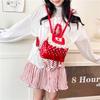 Korean Lace Mini Backpack Color Blocked Leather Dots Fashi Cute Small Backpack 2026 New Exquisite Texture Women's Backpack