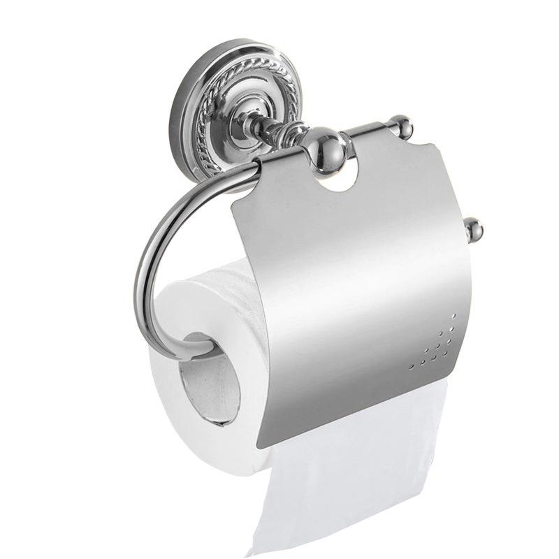 Badezimmer-Handtuchhalter-Set im europäischen Stil, Silber, Vollkupfer