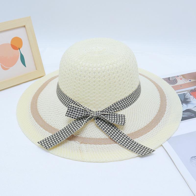 New Straw Hat Women's Outdoor Sunshade Sunscreen Hat Big Brim Trendy Vacation Beach Hat Breathable Cool Hat