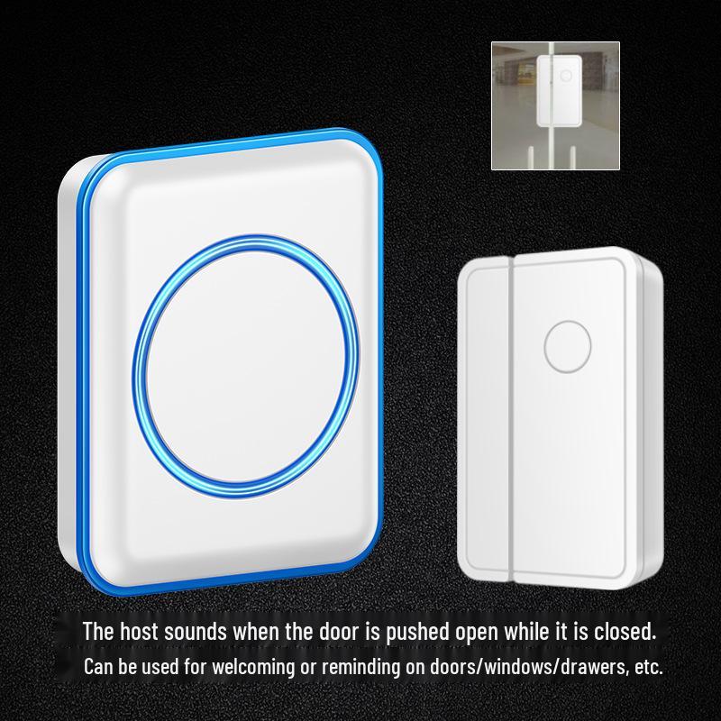 Entrance Sensor & Voice Doorbell with Infrared Alarm White Sensor + Receiver