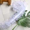 Black & White Elastic Organza Lace Trim – 4cm Pleated Band for DIY Accessories & Handmade Projects