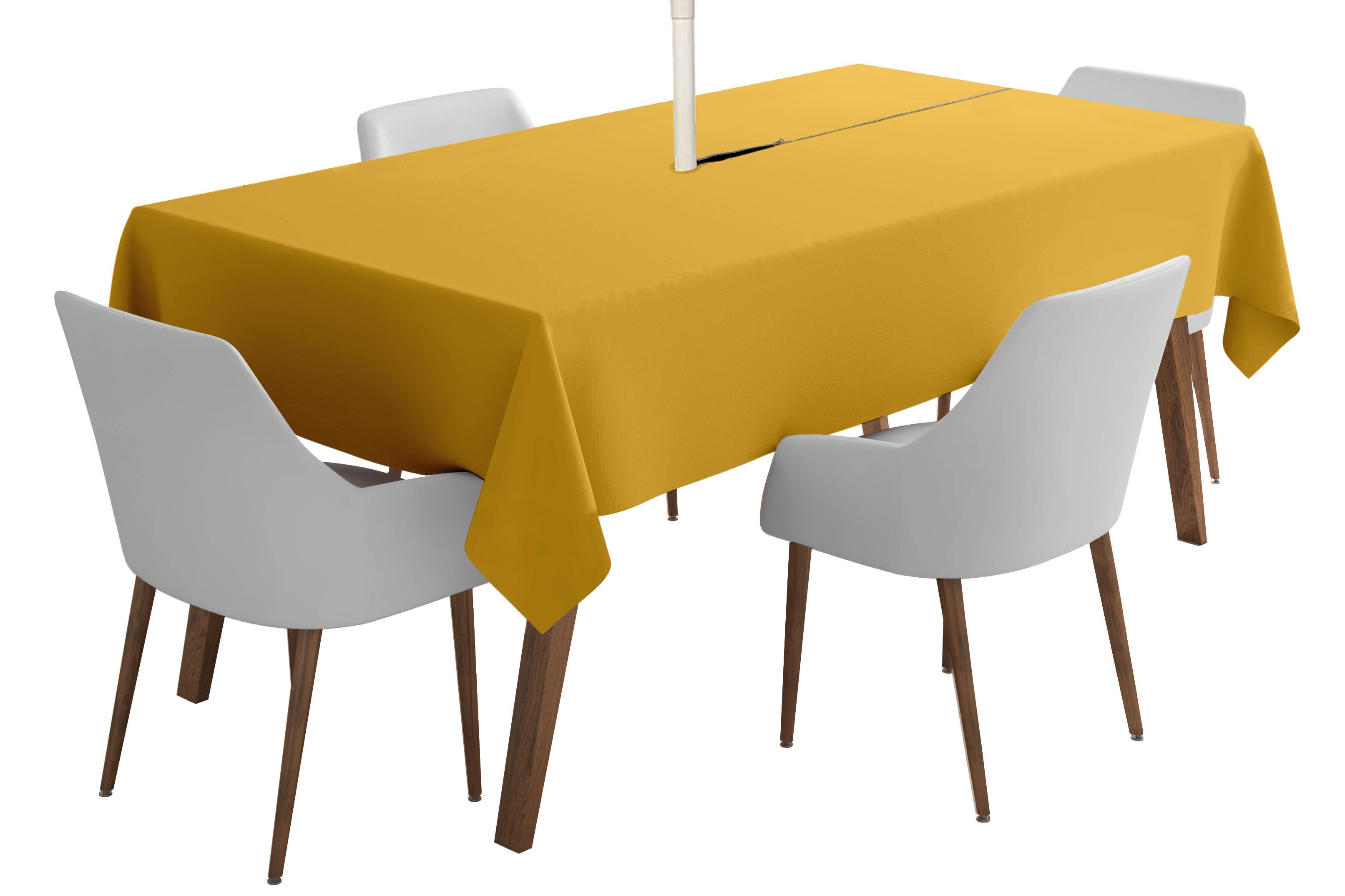 

Vargottam Скатертина для приміщень на відкритому повітрі 58 x 102 дюймів Прямокутна скатертина Водонепроникні скатертини для патіо 58x58 Inches With Umbrella Hole жовтий