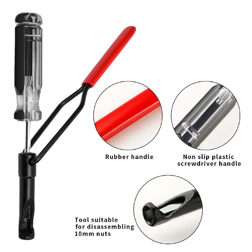 2PCS 10mm Valve Adjustment Tool 2-In-1 Combo Slotted Adjustment Stud Jam Nut Tool Auto Shop