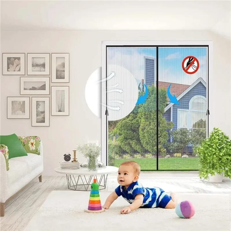 Automatic Closing Magnetic Mosquito Net Curtain - Anti-Fly Mesh Screen for Doors and Windows, Ideal for Kitchen/Living Room