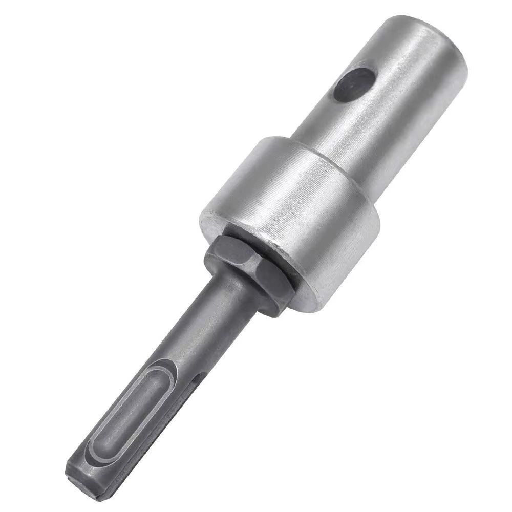 4 PCS Carbon Steel Drill Bit Adapter 2 Pits 2 Slots SDS Shaft Earth Auger Adapter Stable Connection Round Shank Drill Adapter