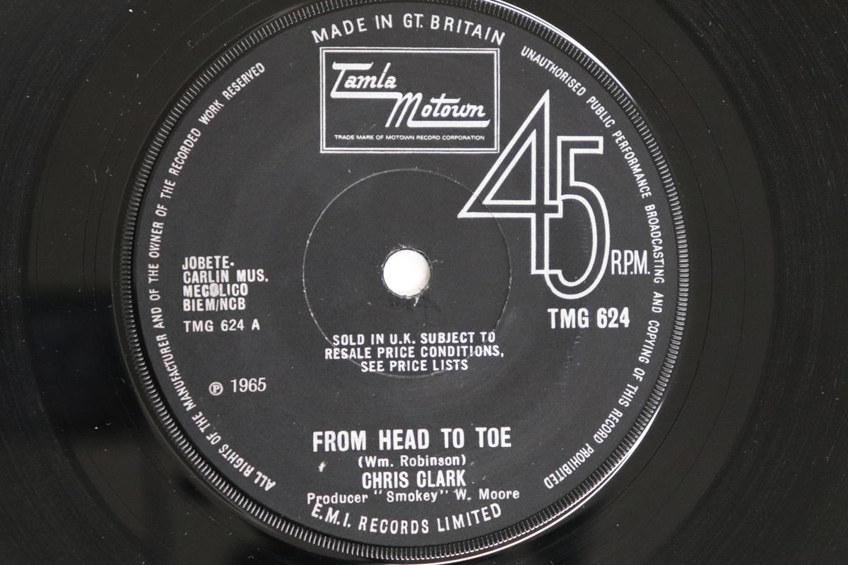 

7inch Record CHRIS CLARK - From Head To Toe / Beginning Of The TMG624 TAMLA MOTOWN 1967 UK Soul/Funk Used