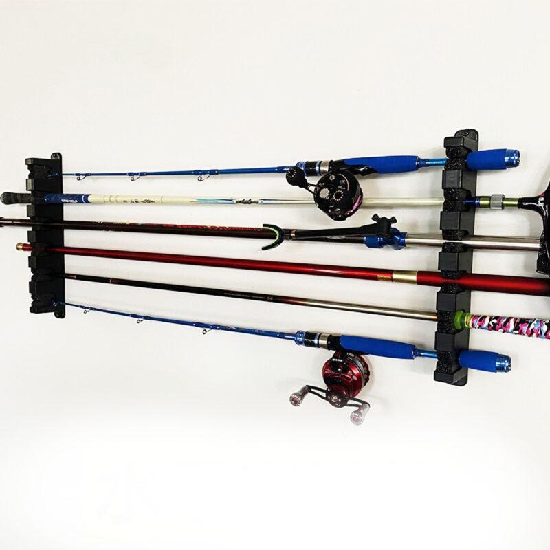 Portable Fishing Rod Rack Fishing Rod Storage Holder Wall Mount for Garage Carps Cabin Basement Holds 6/4/3 Fishing Rod
