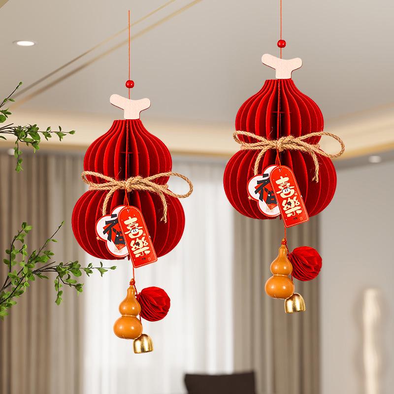 2026 Year of the Horse New Year Pendant Gourd Lantern Ornament for Festive Atmosphere