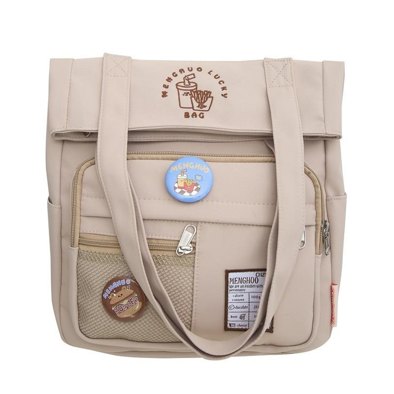 Large Capacity Japanese Style Nylon Tote Bag For Students And Commuters