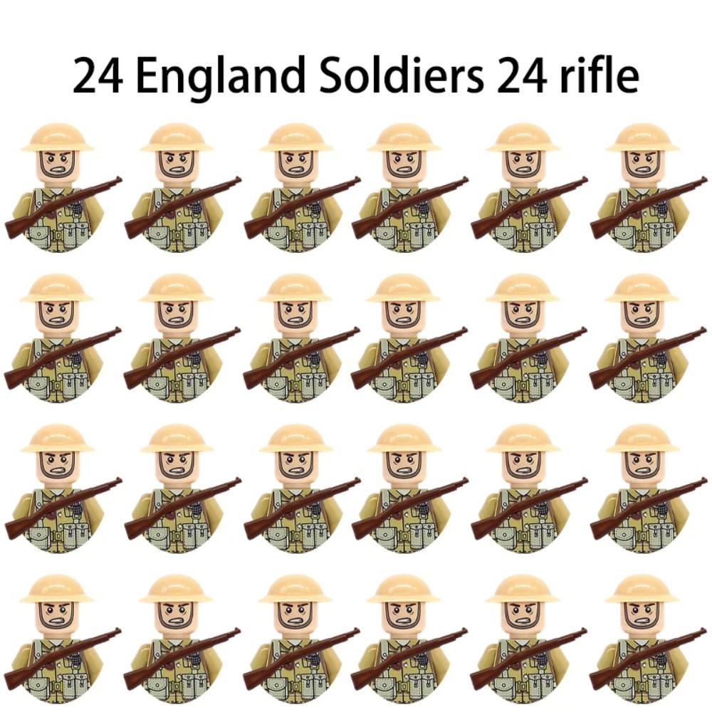 WWII Infantry Military Soldier War National Army Mini Gun Weapon Models Building Blocks Building Blocks Toys for Kids