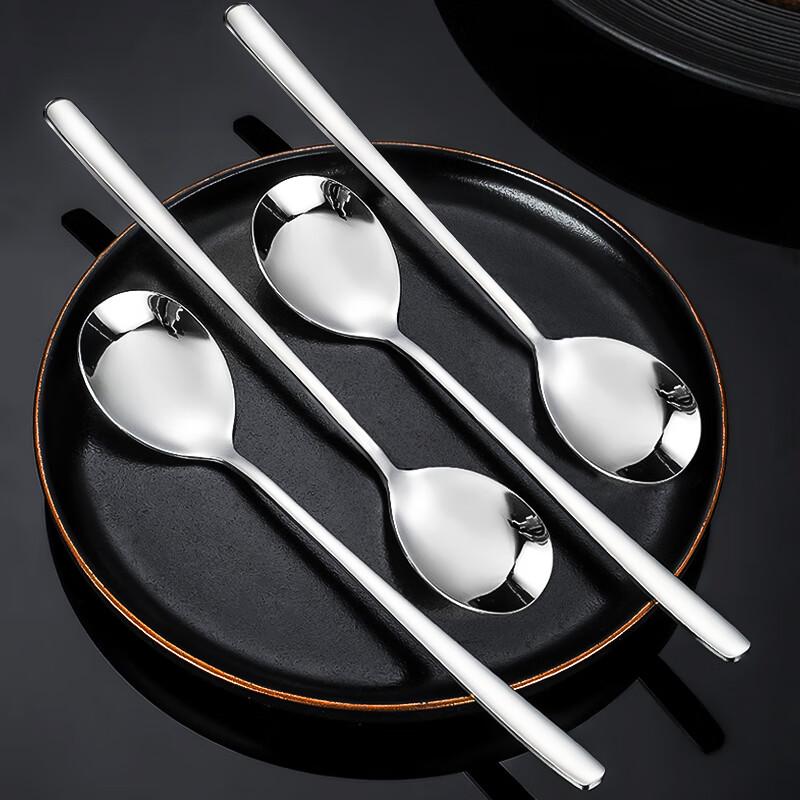 Shihua 316L Stainless Steel Soup Spoons, Extra Large Thick Serving Spoons, Rice Spoons, Soup Spoons, Tablespoons, 4-Piece Set