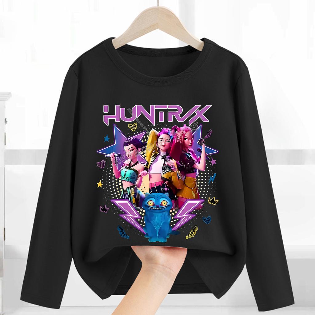 T-Shirts Girls Long Sleeve Children's Cartoon Printed Fashion Clothing Children's Clothing Casual Long Sleeve Crew Neck Top