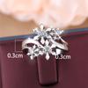 Cute Female White Zircon Stone Snowflake Finger Ring Vintage Silver Color Wedding Band Bridal Jewelry For Women