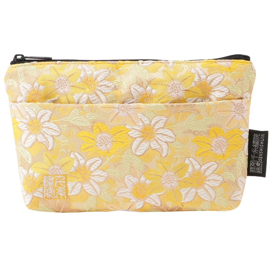 Senshishuin Nishijin Brocade Stamp Book Case Lemon Daffodil Pouch/Shrine (Lined) (Small)