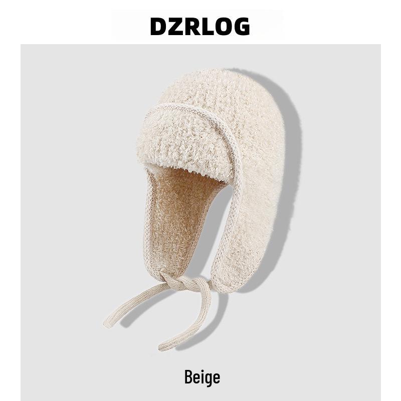 Damska zimowa czapka pilotka wełniana z ochroną uszu i dopasowaniem na dużą głowę