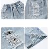 Pantaloncini di Jeans Strappati Estivi per Bambini con Buchi per Ragazzi Pre-adolescenti Jeans Blu Casual al Ginocchio Pantaloncini Spezzati per Bambini