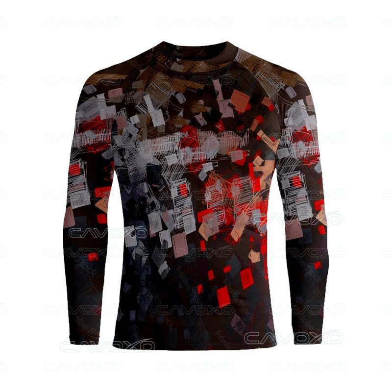 Colorful Long Sleeve Rash Guard UPF50 Sun Protection Top Surfing Diving Swimming