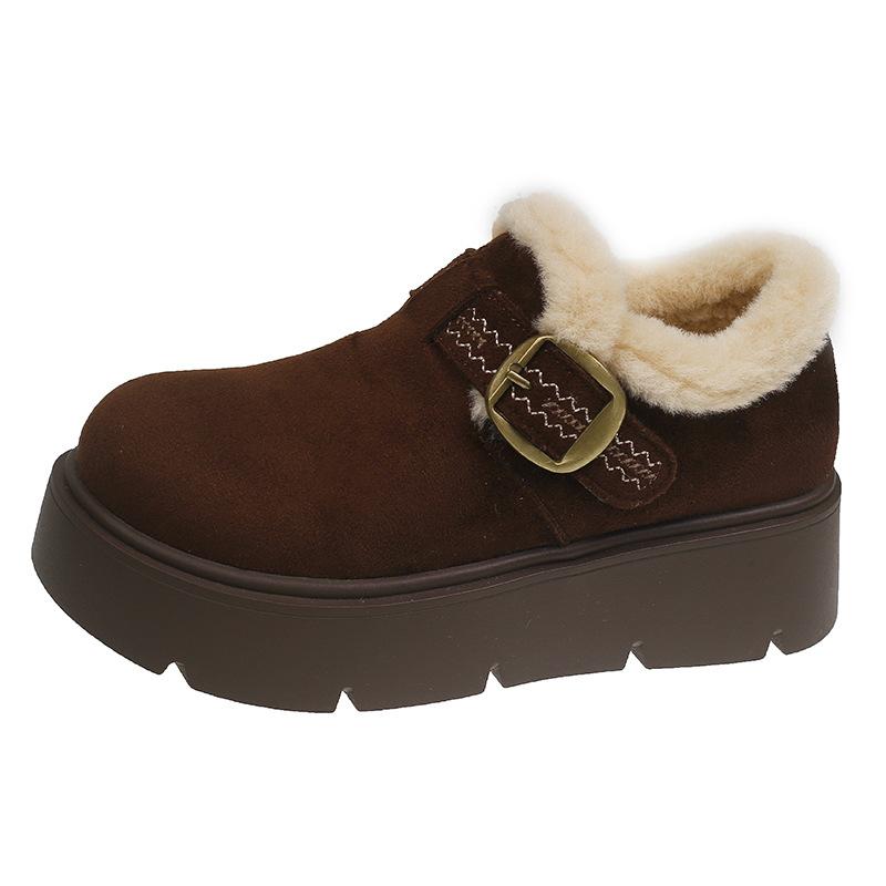 Internetcirkus retro platå bomullsskor dam vinter 2025 nya tjocka varma Birkenstock ullskor
