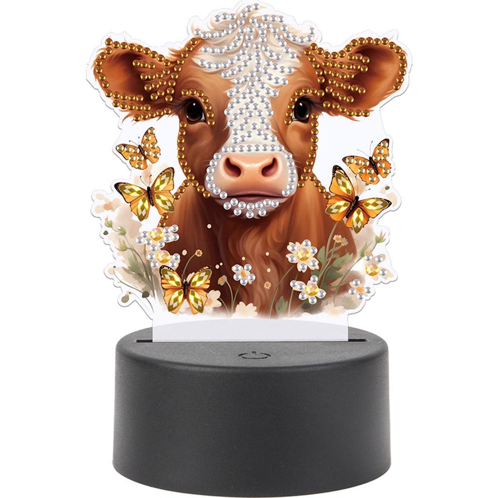 Acrylic Double Sided Diamond Painting LED Night Light Diamond Art Light Ornaments Rhinestones Night Lamp for Adults Beginners