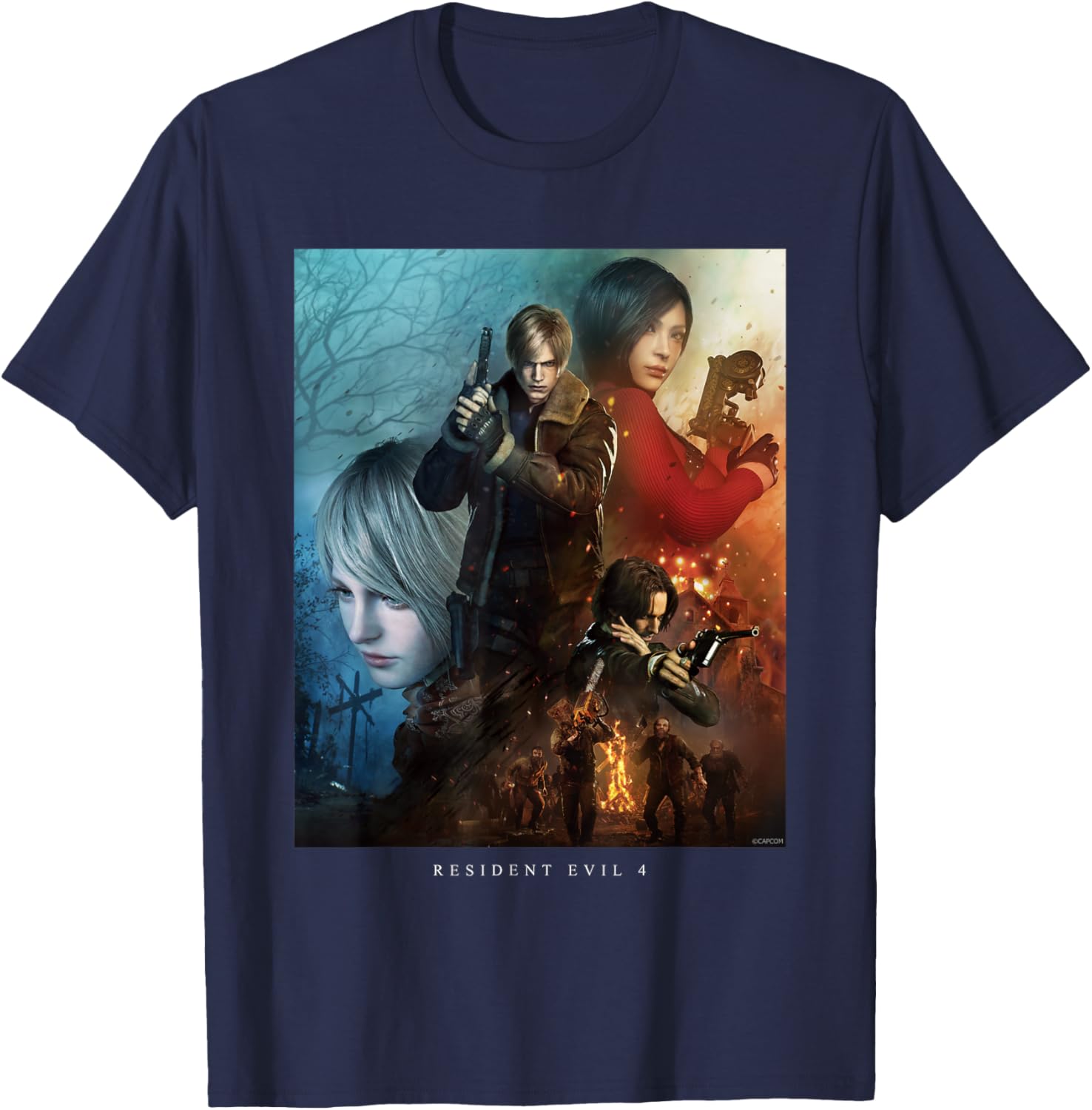 

2026 Новая футболка Resident Evil 4 Gold Edition Унисекс Высокое качество Оверсайз Мягкая футболка Хлопок Короткий рукав для мужчин Женщин Футболка S