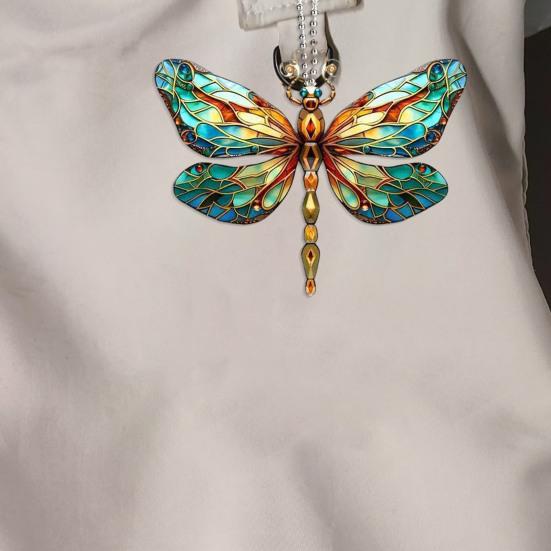 Wisiorek samochodowy 2D akrylowy kolorowy ważka urok dekoracja samochodowa odporny na zużycie pojazd wiszący ozdoba