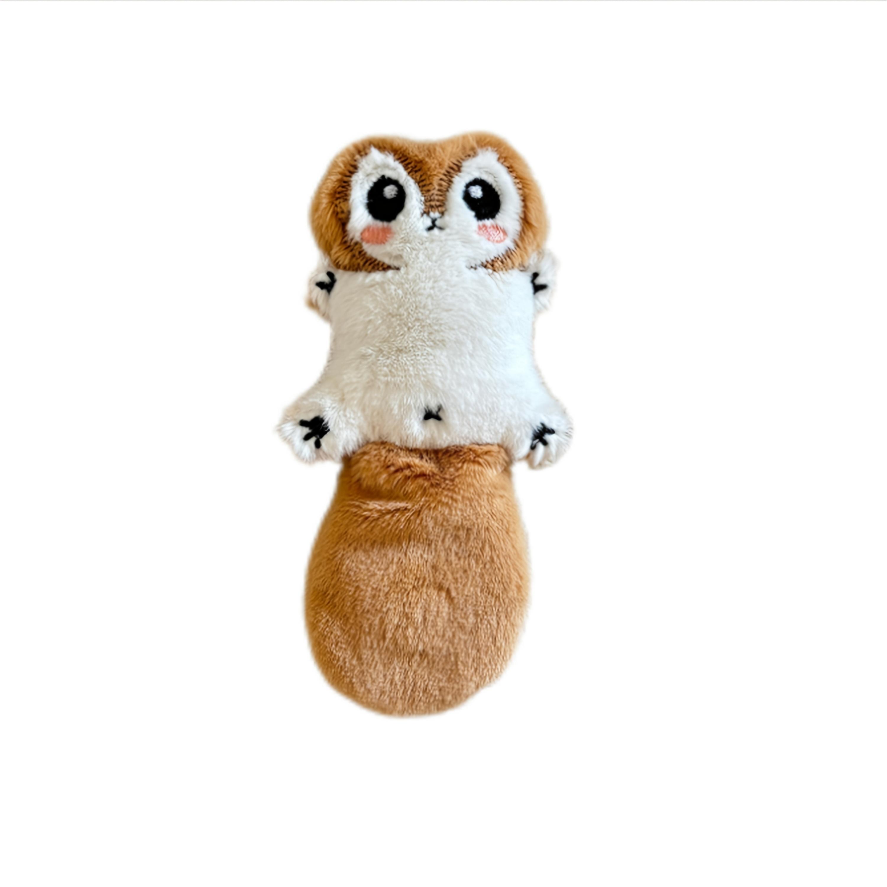 

Interactive Pet Toys- Tail Squirrel Raccoon Cartoon Polyester Teething Chew Toys with Sound Effects Suitable for All Breed Sizes Battery-Free 2pcs