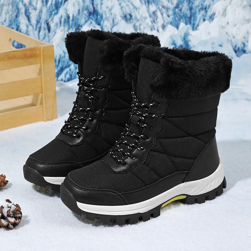 TUINANLE Damskie bawełniane buty Zagęszczone Ciepłe Codzienne Duże Pluszowe Buty Zimowe Śniegowce Antypoślizgowe