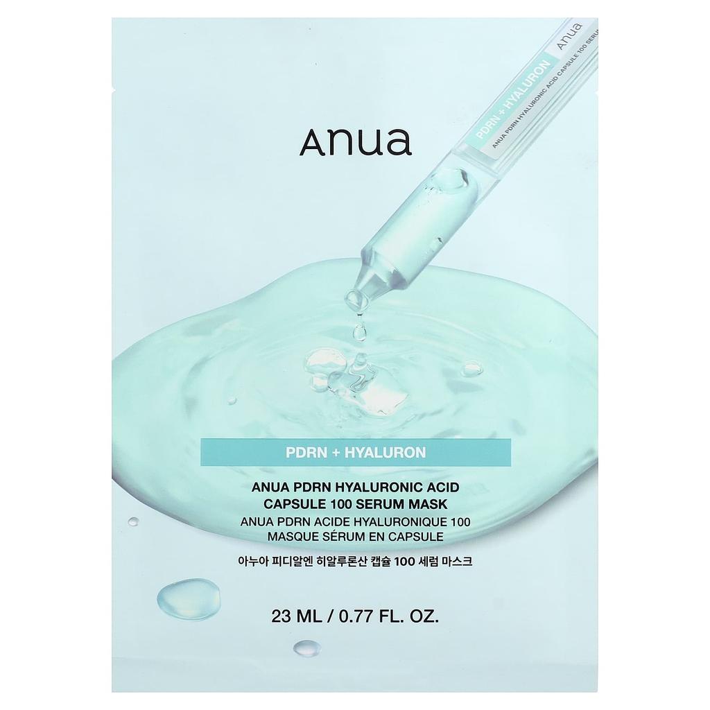 Anua Capsula Acido Ialuronico PDRN 100 Siero Maschera di Bellezza, 1 Foglio, 23ml (0,77 once fluide)