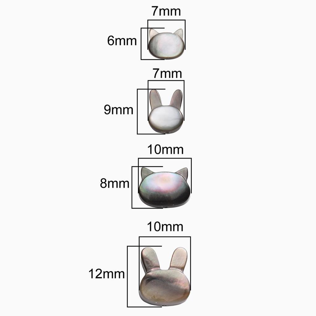 Natural Shell Rabbit Cat Head Beads For DIY Necklace Bracelet Earrings Jewelry Making
