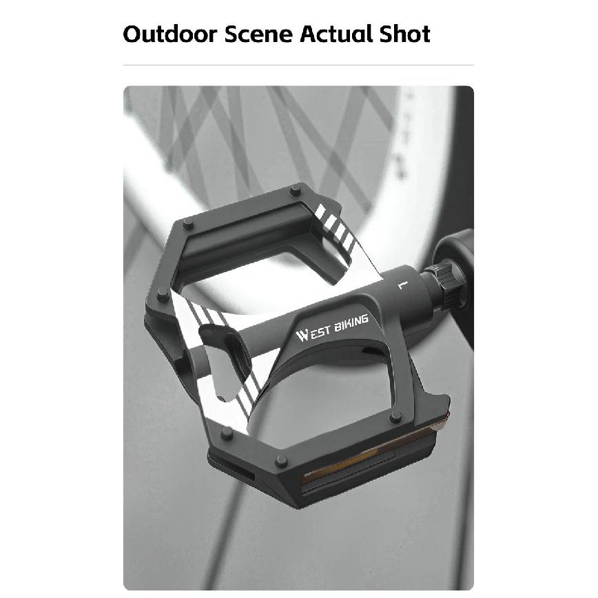 WEST BIKING Ultralight Bicycle Pedals Dual DU Sealed Bearings Nylon Anti-Slip 9/16" Universal Thread MTB BMX Road Bike Parts