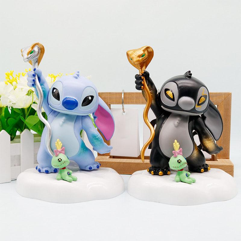 Cute Creativity Toy Model Blue Stitch Action Statue Doll PVC Desktop Decoration Collection Toy Gift Anime Peripheral