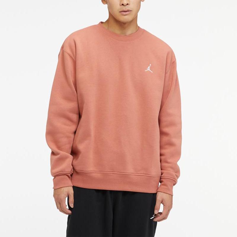Jordan Logo Print Fleece-Lined Loose Fit Crewneck Sweatshirt Men Tops Orange FJ7777-810