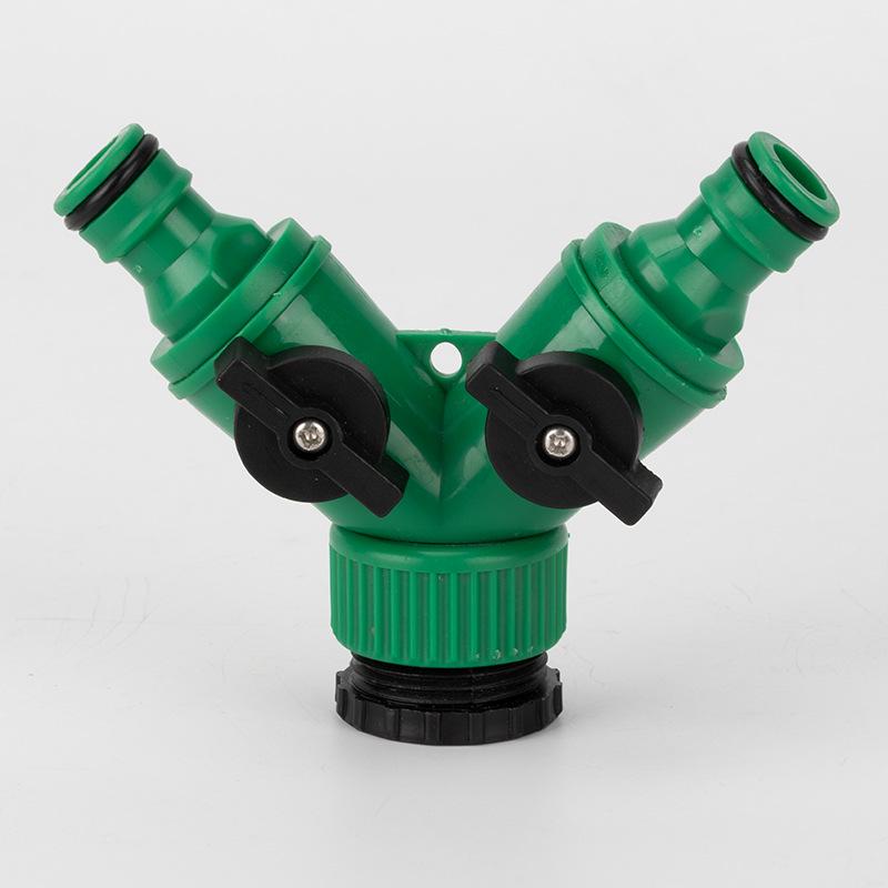 Three-Way Y-Type Copper Washing Machine Faucet Splitter with Double Nipple Connector for Watering, 1-to-2, 4/6 Capacity