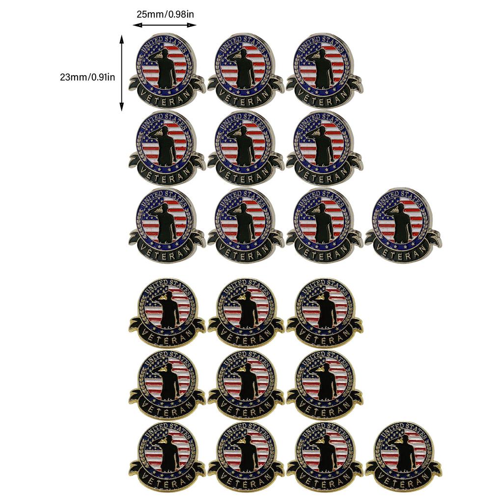 Fashionable Veterans Lapel Pins Portable Service Commemorative Brooch Sturdy Alloy Pins Decoration for Adults Daily Use