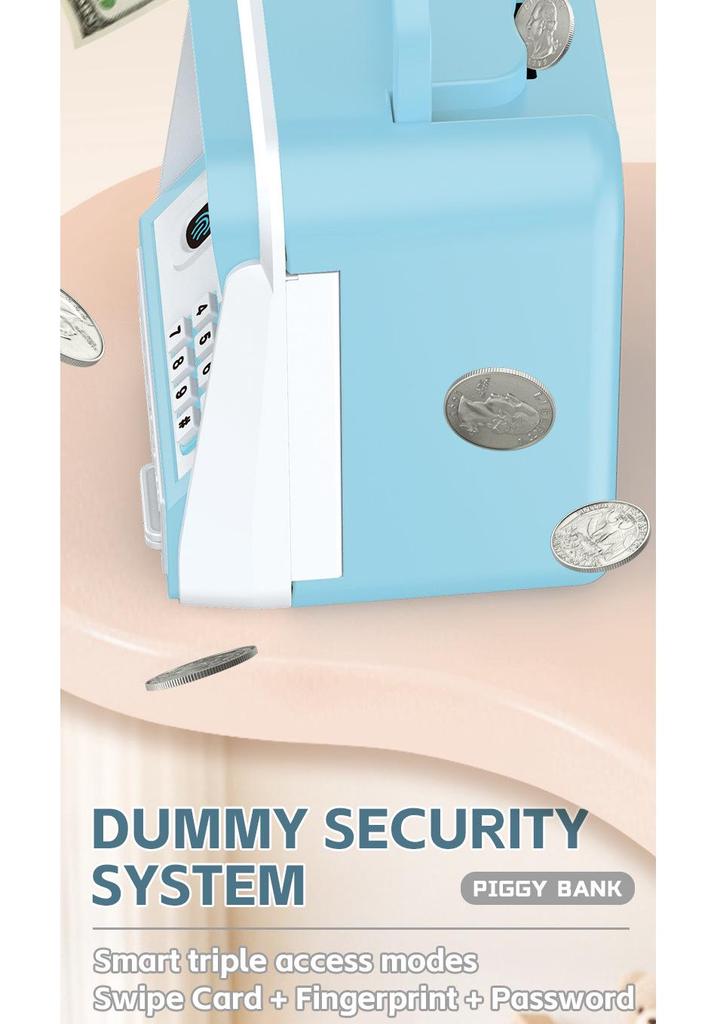 Children's Electric Piggy Bank with Fingerprint Password and Automatic Money Rolling Feature
