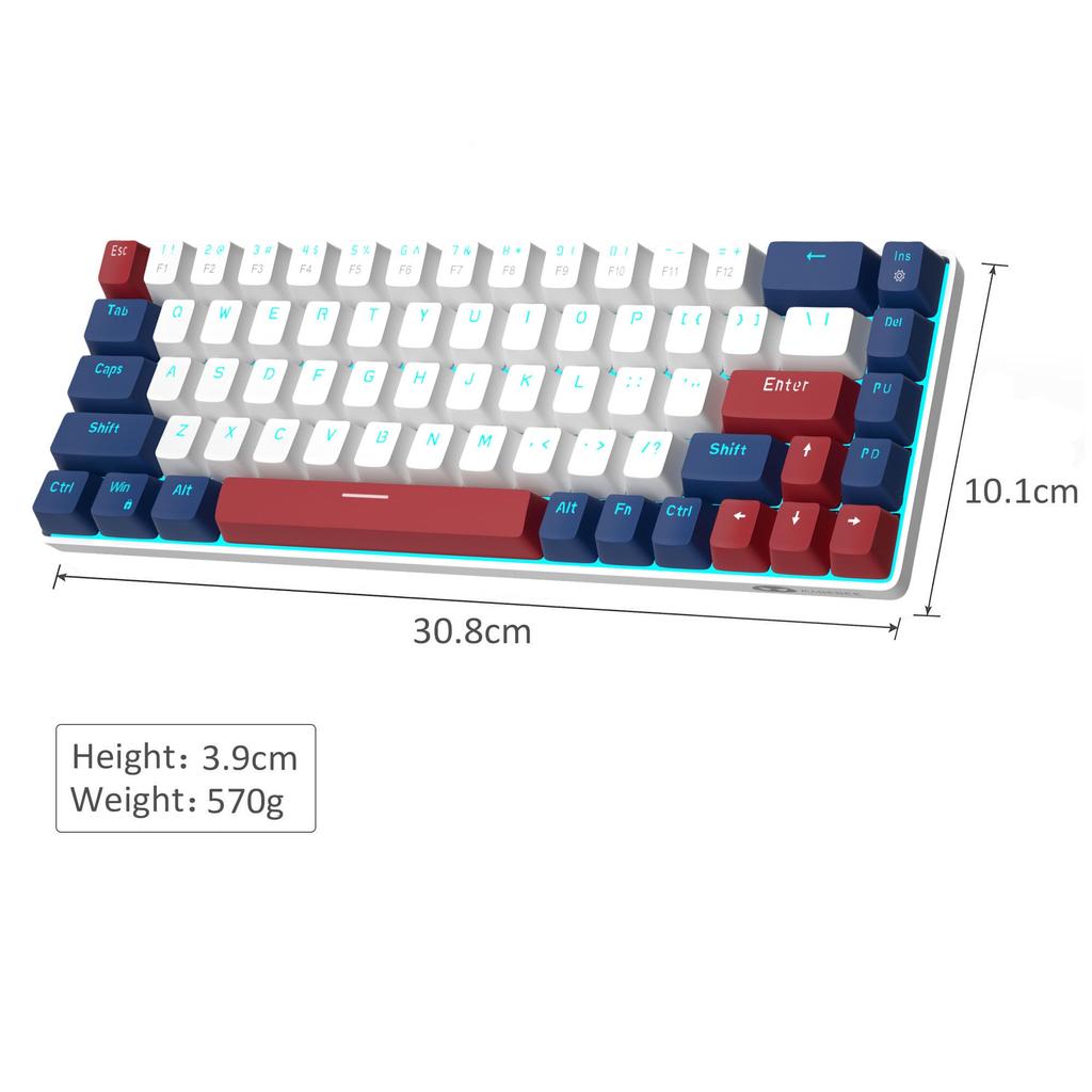 MageGee Portable 60% Mechanical Gaming Keyboard MK-Box LED Backlit Compact 68-Key Mini Wired Office Keyboard with Red Switches for Windows, Laptop,