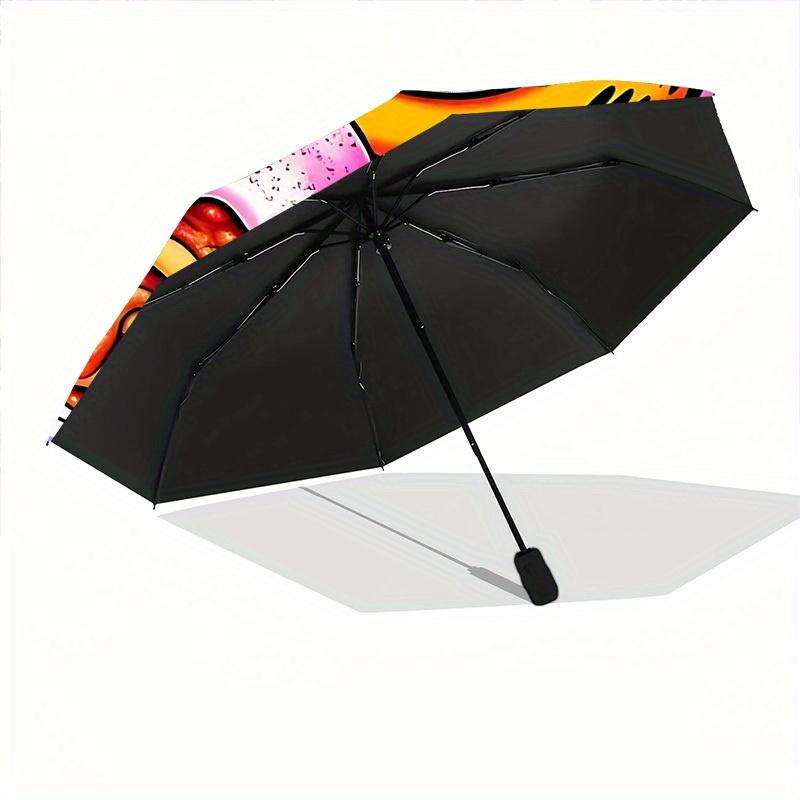 1pc Garfield Pasta Windproof Automatic Windproof Umbrella, Lightweight for Women/Men, Perfect Christmas Gift A0811204
