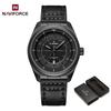 NAVIFORCE Original Men Fashion Quartz Watch Leather Strap 30m Waterproof Calendar Compass Design Men Leisure Business Watch NF9281L
