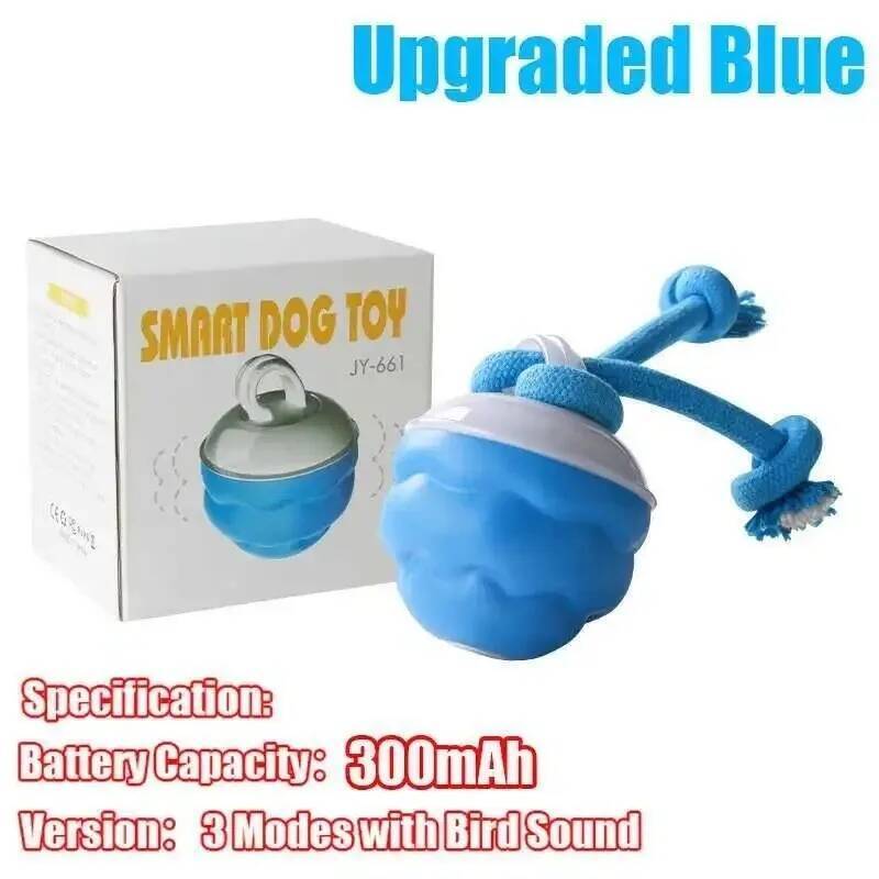 Interactive Dog Toys Smart Rolling Ball With Rope Motion Activated Automatic Moving Squeaky Dog Training Puppy Chew Toy Balls