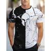 Casual Gradient Color Short Sleeve Top Fashion Men's Spartan Graphic Print T-shirt Oversized Breathable Muscle Crew Neck T Shirt