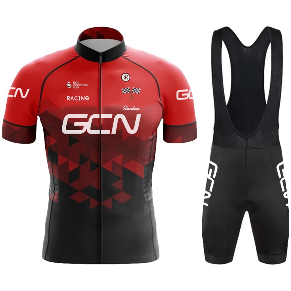 New Bicycle Set for Men's Summer Road Cycling Short Sleeve Team Cycling Suit for Men's Bib Shorts MTB Sweatwicking Set