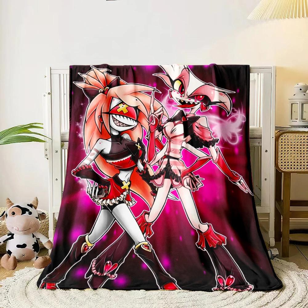 Hazbin Hotel Cartoon Printed Blanket,Lightweight Flannel Throw for Sofa, Bed, Travel, Camping, Livingroom, Office, Couch,Chair