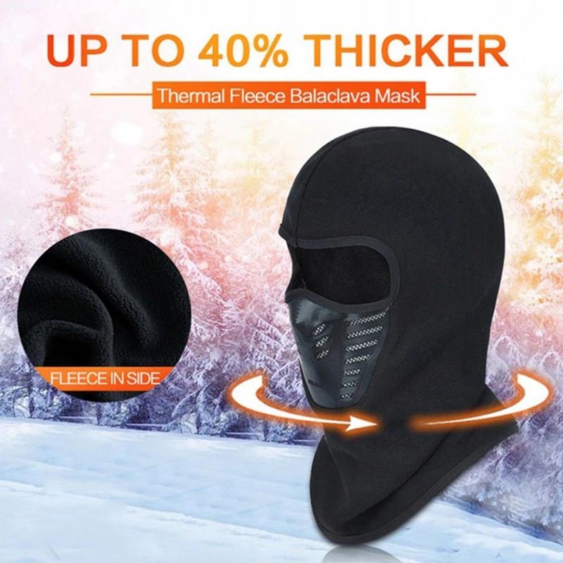 Bike Face Mask Winter Warm Windproof Carbon Filter Thermal Fleece Hat
